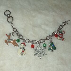 Festive Charm Bracelet with Holiday Charms